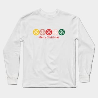 Colorful Christmas snowflakes Merry Christmas Long Sleeve T-Shirt